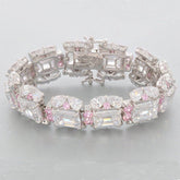 Sterling Silver Semi Mount Bracelet Setting Emerald OCT 8x6mm PE 5x3 RD2.8 2 - Syzjewelry